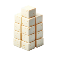 Stack of tofu cubes isolated on transparent background png