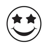 A smiley face with two stars on it vector