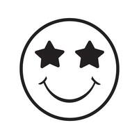 A smiley face with two stars on it vector