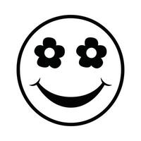 Smiley face with flowers on it vector