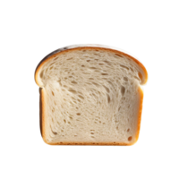 A slice of bread is shown on transparent background png