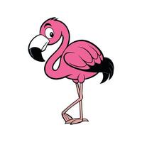 Cute Flamingo Bird Design - Clipart of a Playful Flamingo vector