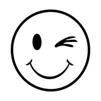 A smiley face with a wink and a smile vector