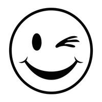 A smiley face with a wink and a smile vector