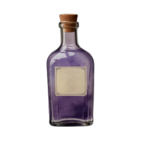A glass jar purple color syrup transitioning from a darker purple at the base to a lighter in transparent background png
