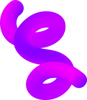 3D gradient shape. Abstract pink colored fluid swirl element. Wavy blend spiral object. Dynamic organic neon stroke. Bright gradation stripe png