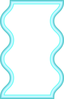 Wavy border frame. Squiggle edge rectangle. Neon color scallop shape. Retro groovy aesthetic element. Trendy 90s design for poster and invitation png