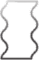 Pixel pattern texture wavy frame. Bitmap dotted retro abstract Y2K border. Dither squiggle geometric element. Neon grainy glitch shape. png