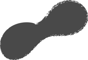 Brush stain, abstract paint shape with grunge texture. Round black ink splash. Irregular organic blob. Oval liquid rough element. Doodle blot block png