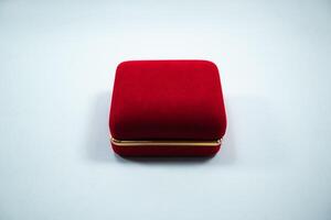 A stylish red ring holder with a sleek design, perfect for displaying your precious rings. Its vibrant red color enhances the elegance of any jewelry piece. Ideal for use in stores or personal collect photo