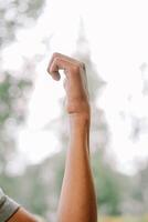 hand fingers displaying various symbols and number or gestures photo