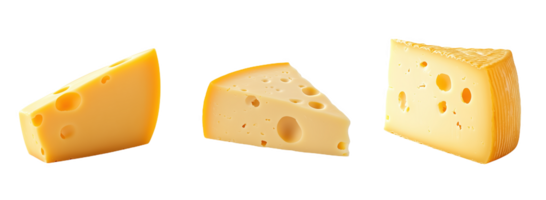Delicious slices of Swiss and cheddar cheese png