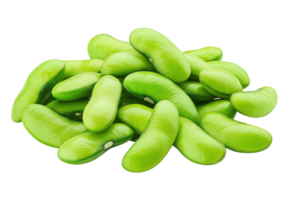 Freshly harvested edamame beans piled together pristine png