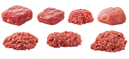 Diverse beef cuts highlight various shapes and textures for culinary creativity png