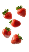 Floating strawberries create a whimsical display pure png