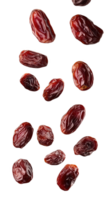 Falling dried red dates create a vibrant display pure png