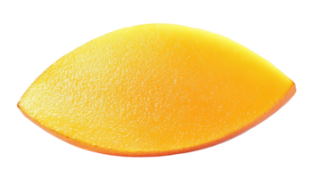 A vibrant mango slice showcasing its rich color and smooth texture bright png