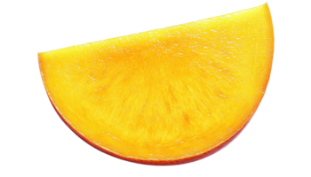 Vibrant yellow slice of fresh fruit displayed from a top view png
