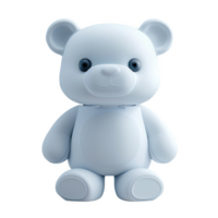 Frosted teddy bear icon standing with charming expression and soft features png