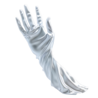 Elegant white gloves resting on a hand, highlighting their smooth design in bright light png