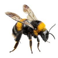 A close-up view of a standing frosted glass bumblebee showcasing detailed wing structure png