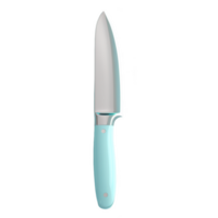 Frosted glass knife standing upright on a white surface, perfect for kitchen uses png