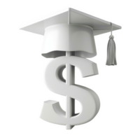 Graduation cap with a dollar sign symbolizing the value of education and financial success png