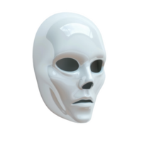 Elegant white mask displayed against frosted glass backdrop in a minimalist setting png