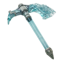 An ice climbing axe designed for glacier ascent with a transparent handle and blade png