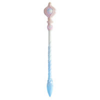 Frosted glass wand with an elegant design and soft gradient for magical uses png