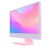 à moda em pé fosco vidro branco acrílico monitor com vibrante pastel tela cores png