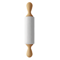 Frosted glass rolling pin with wooden handles for baking and cooking tasks png