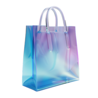 Stylish frosted glass bag with handles in a modern, colorful design for everyday use png