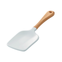 Frosted glass white acrylic spatula with wooden handle for cooking and baking use png