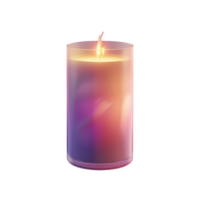 A beautiful frosted glass candle illuminating a warm and cozy atmosphere at night png