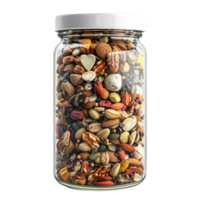 A jar filled with colorful snacks provides energy for an adventurous journey png