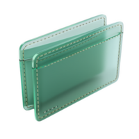 Frosted glass wallet with white stitching displayed against a clean background png