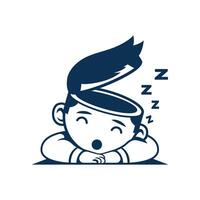 image of a boy sleeping because his brain is being removed illustration vector