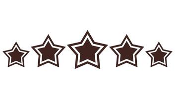 Flat icon of five stars quality rating isolated on white background. vector