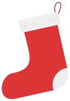 Flat icon of christmas sock isolated on white background. vector