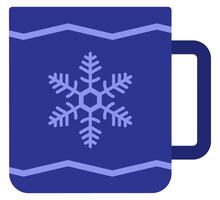 Flat icon of blue mug isolated on white background. vector