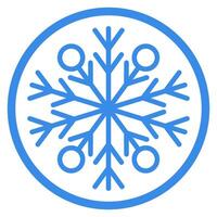 Blue Snowflake flat icon isolated on white background. vector