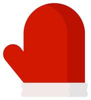 A flat icon of christmas mitten isolated on white background. vector