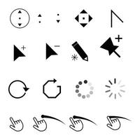 set of clicking mouse cursor design vector
