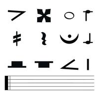 set of music note icon design vector