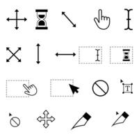 collection of computer cursor icon set vector