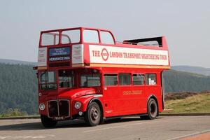 A red double decker bus photo