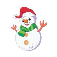 a snowman with a hat and scarf on it vector