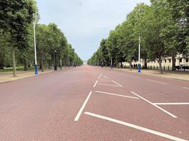 A street with white lines painted on it photo