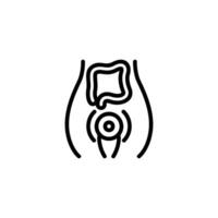 rectal pressure icon or logo design isolated sign symbol illustration. High quality black line style suitable for designers, web developers, displays and websites vector
